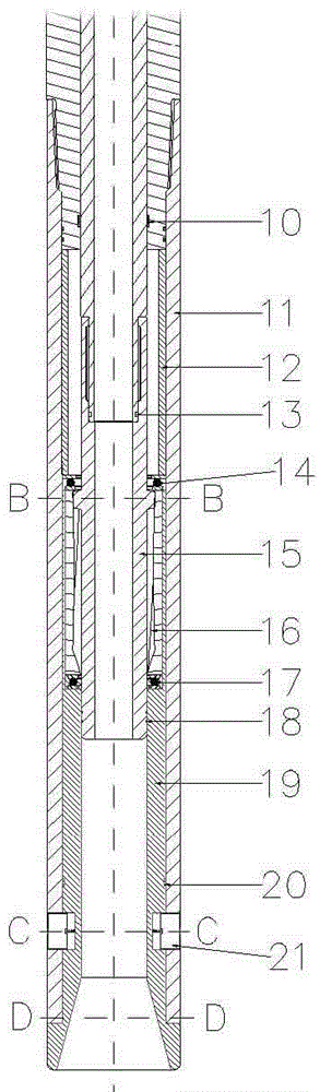 Device for converting longitudinal vibration of drill string into torsional shock of drill bit