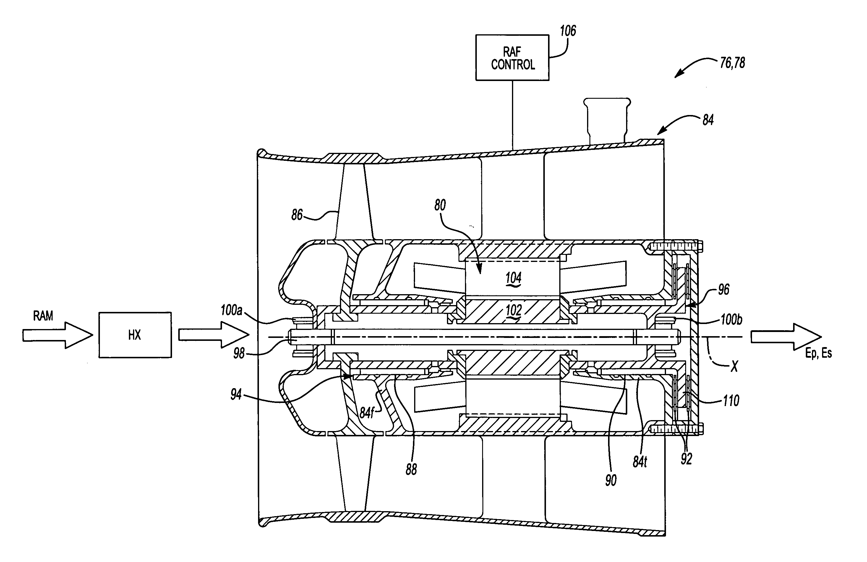 RAM fan system for an aircraft environmental control system