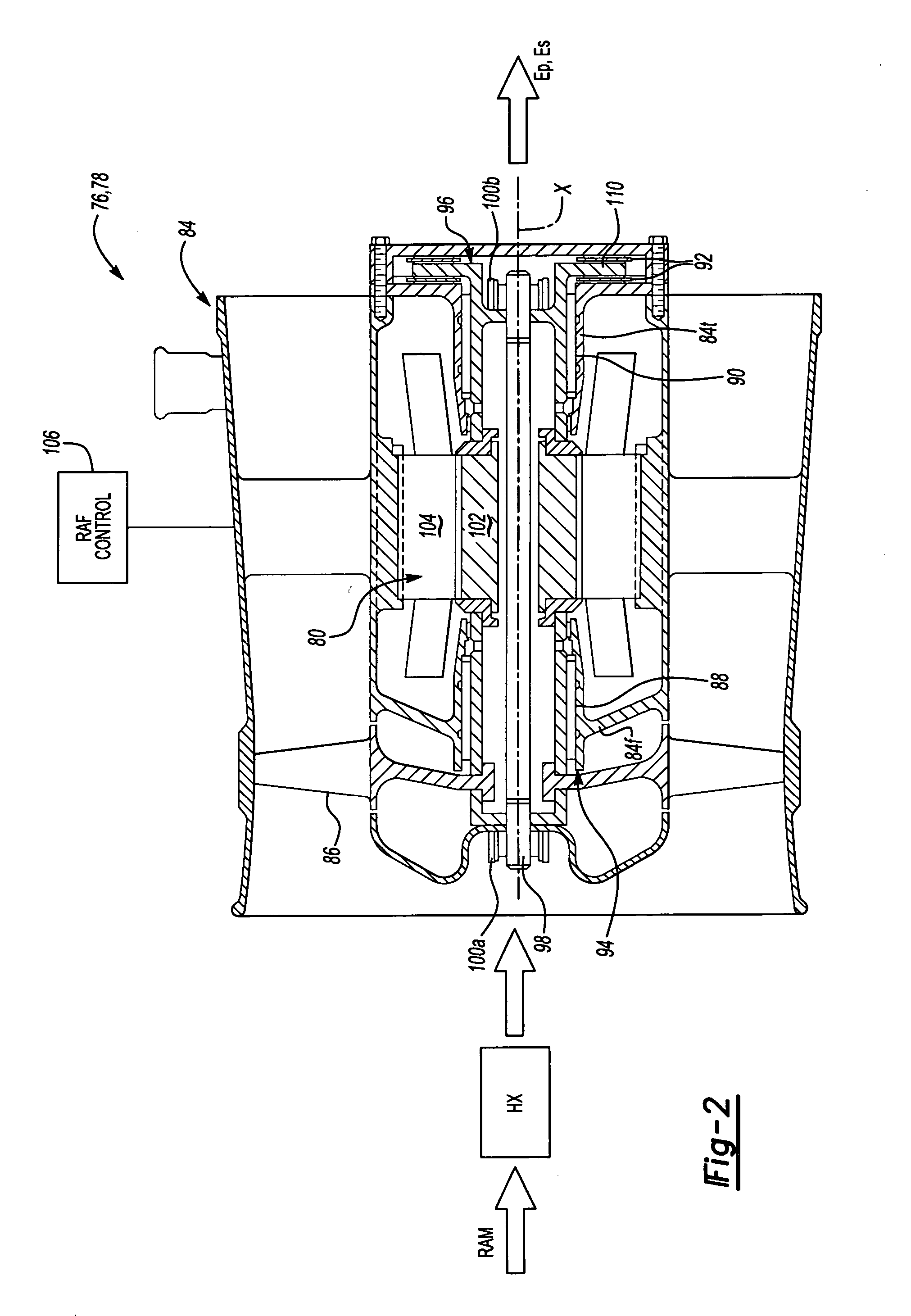 RAM fan system for an aircraft environmental control system