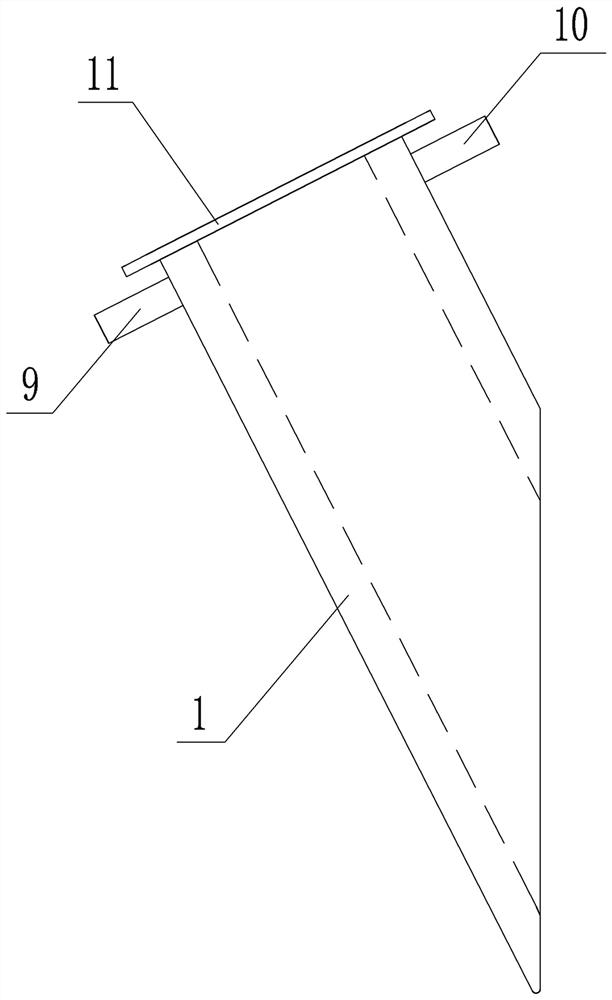 Square channel cooling type scrap steel burdening port and manufacturing method thereof