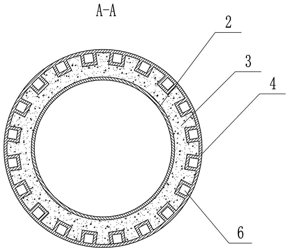 Square channel cooling type scrap steel burdening port and manufacturing method thereof