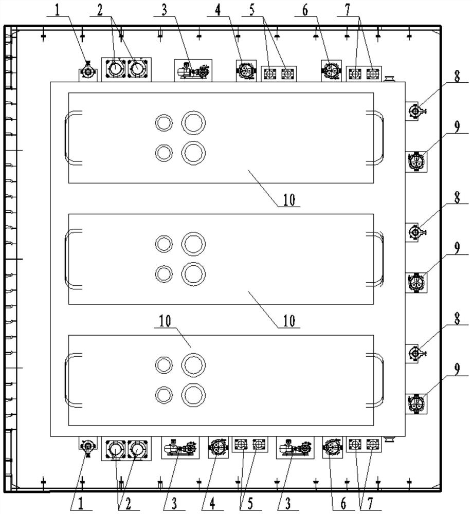 Marine diesel engine power station integrated arrangement method