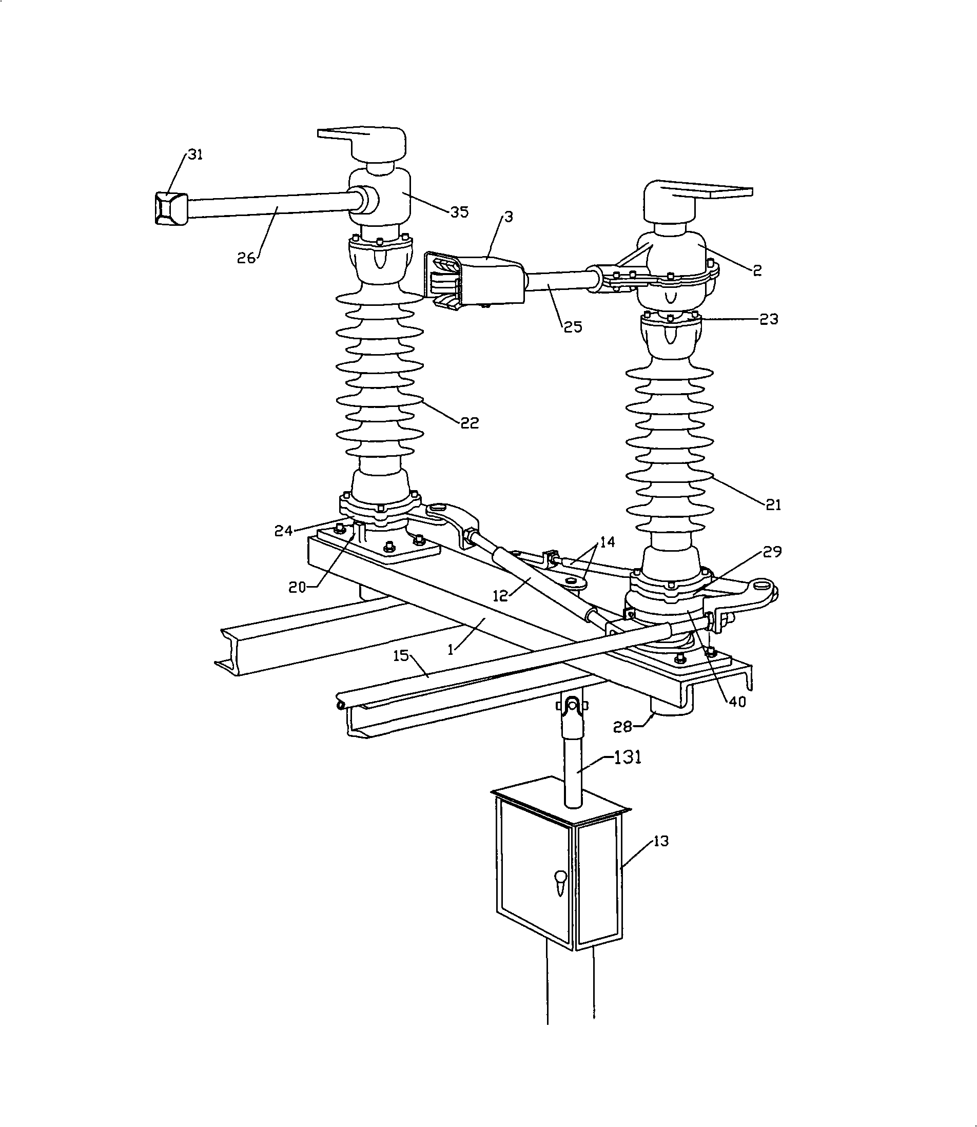 Double-column horizontal rotation type high-voltage isolation switch