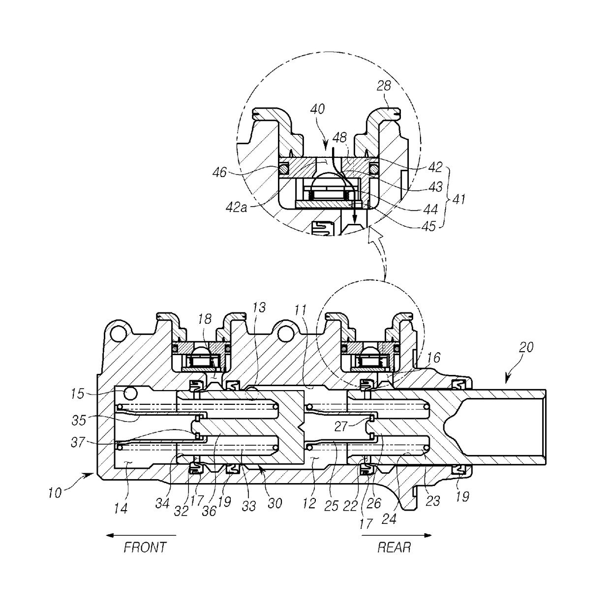 Master cylinder for brake system