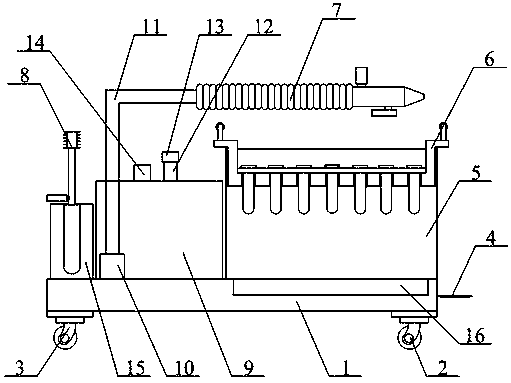 Physical experiment cleaning device