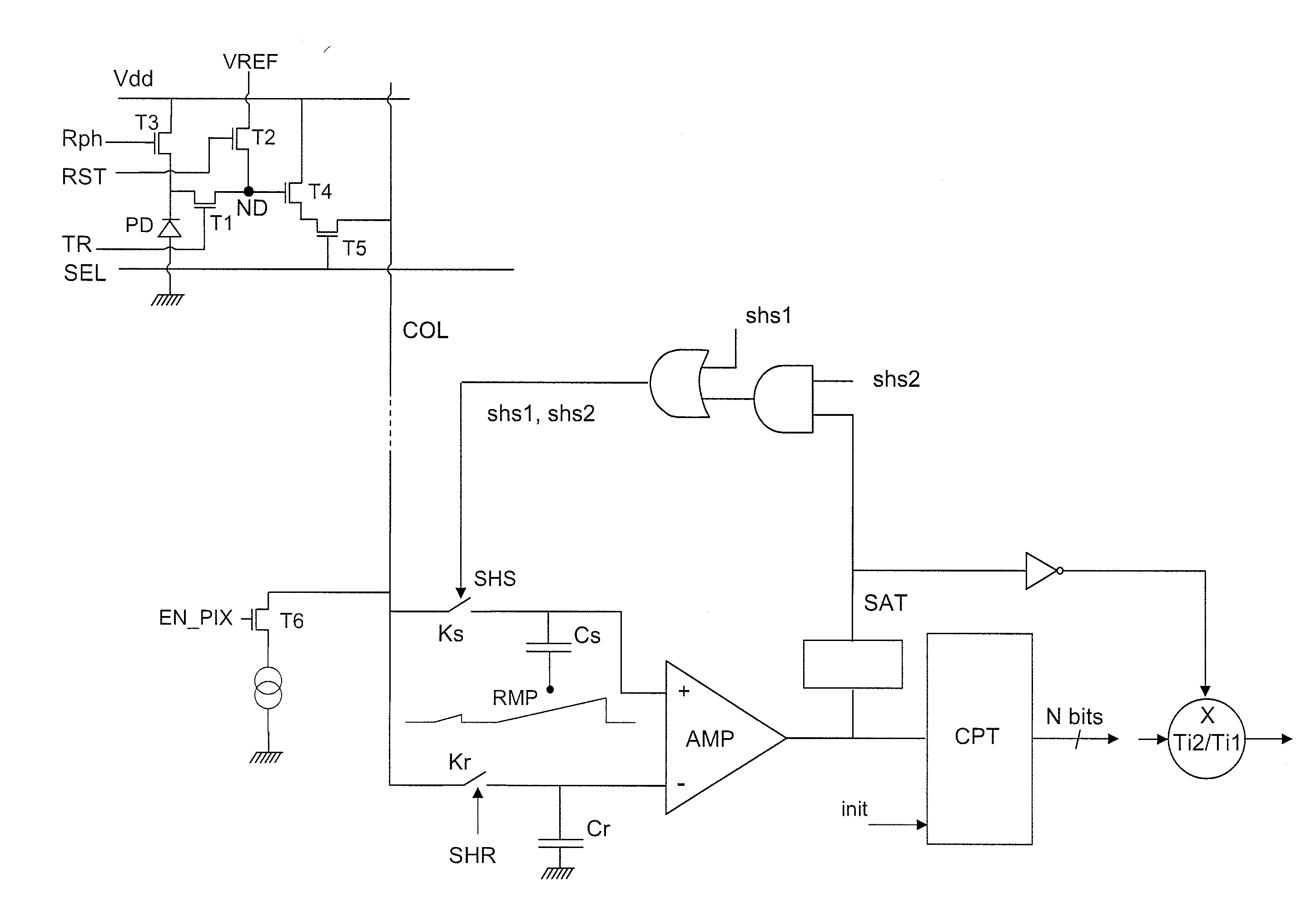 Image sensor with double integration time and conditional selection