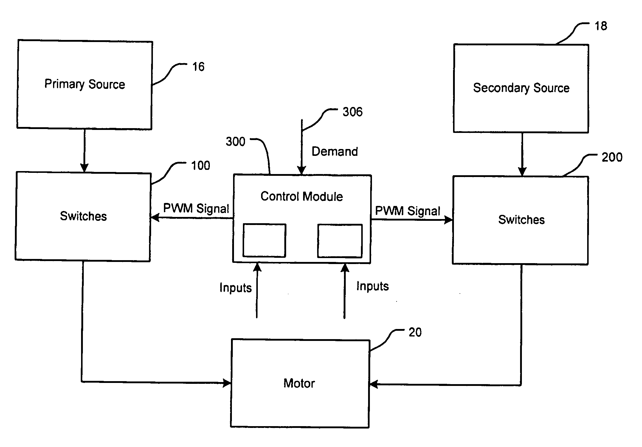 Double-ended inverter drive system topology for a hybrid vehicle