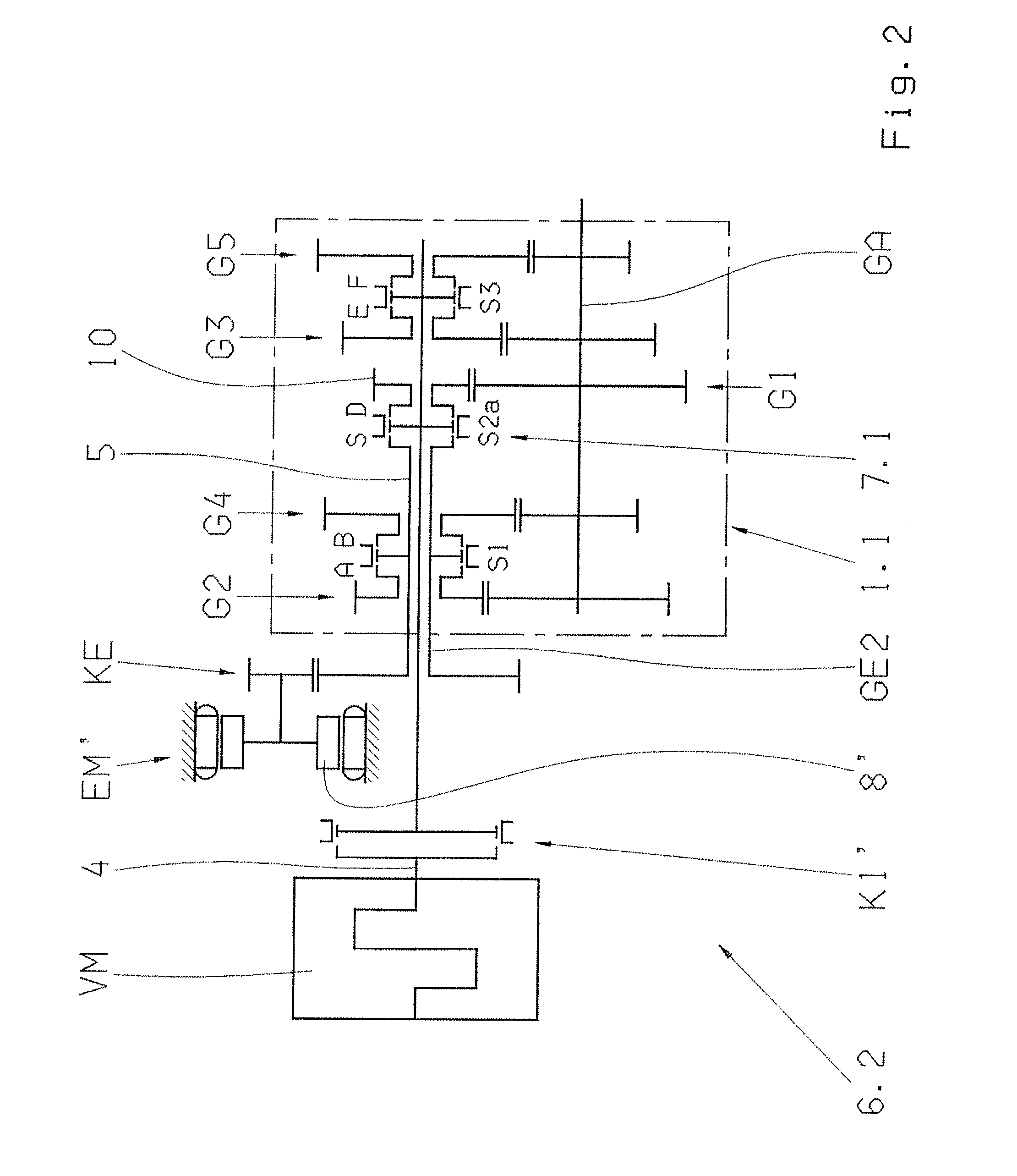 Manual transmission of a hybrid drive for a motor vehicle