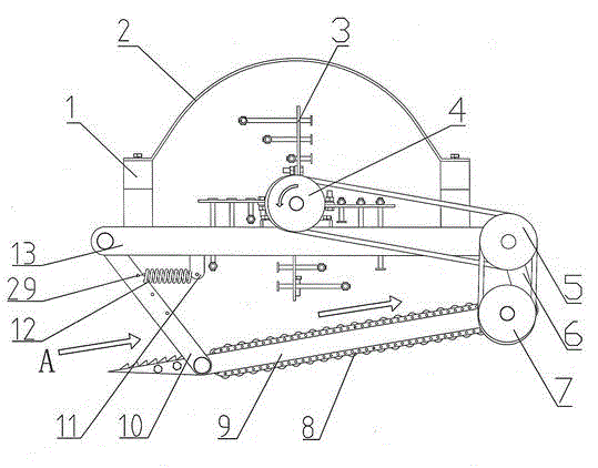 Reverse flexible corn stalk picking device