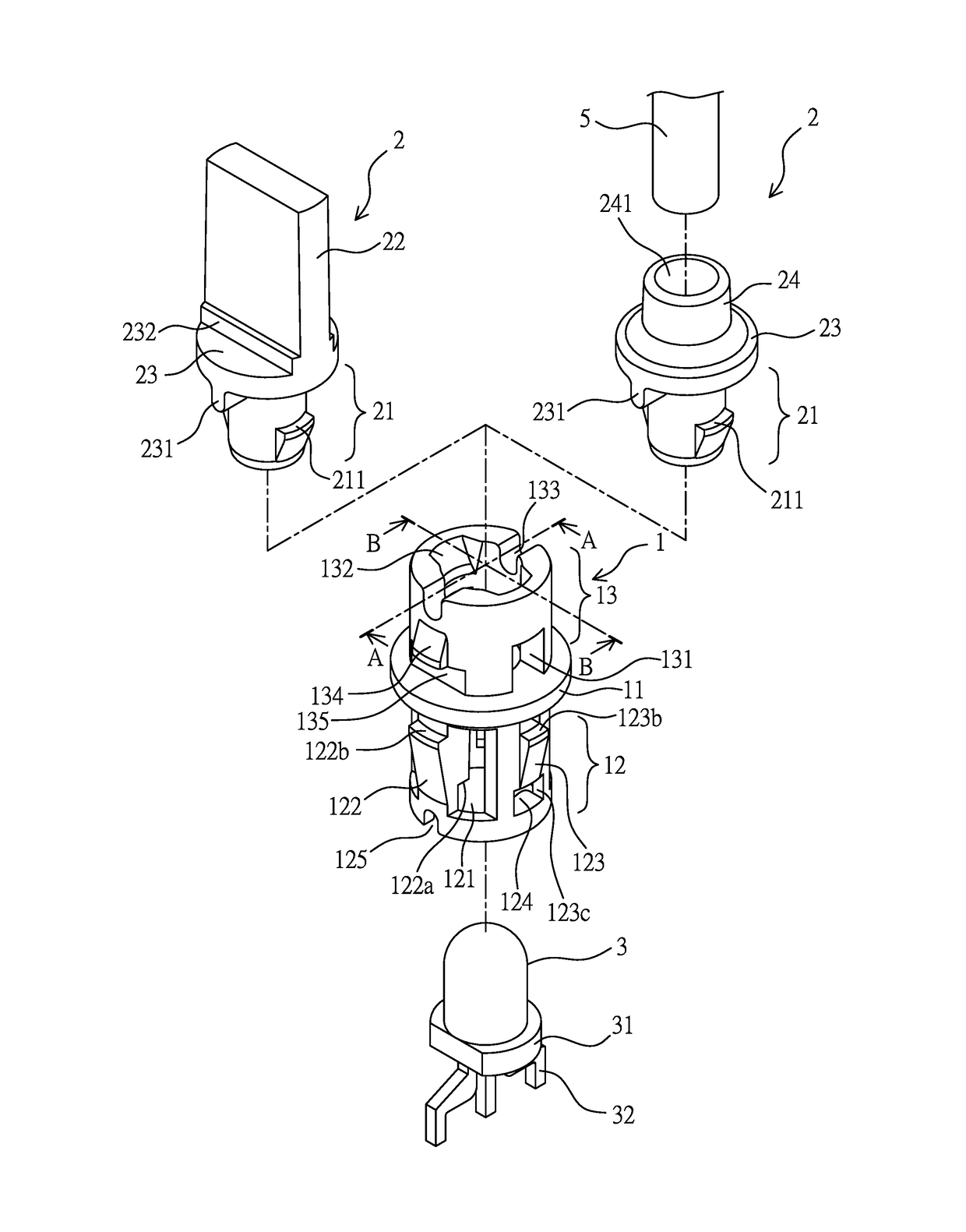 Multi-function light guide socket