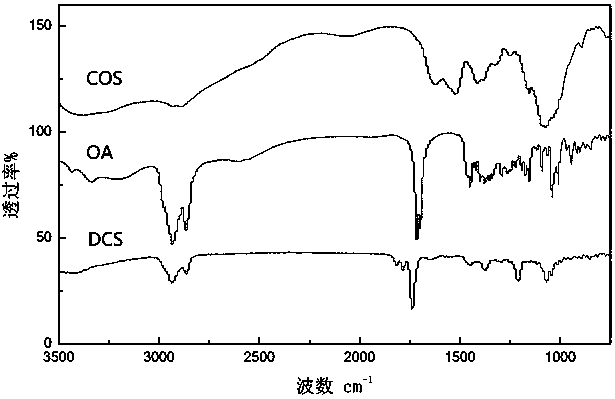 Preparation method of novel amphiphilic polymer of deoxycholate-modified chitosan oligosaccharide