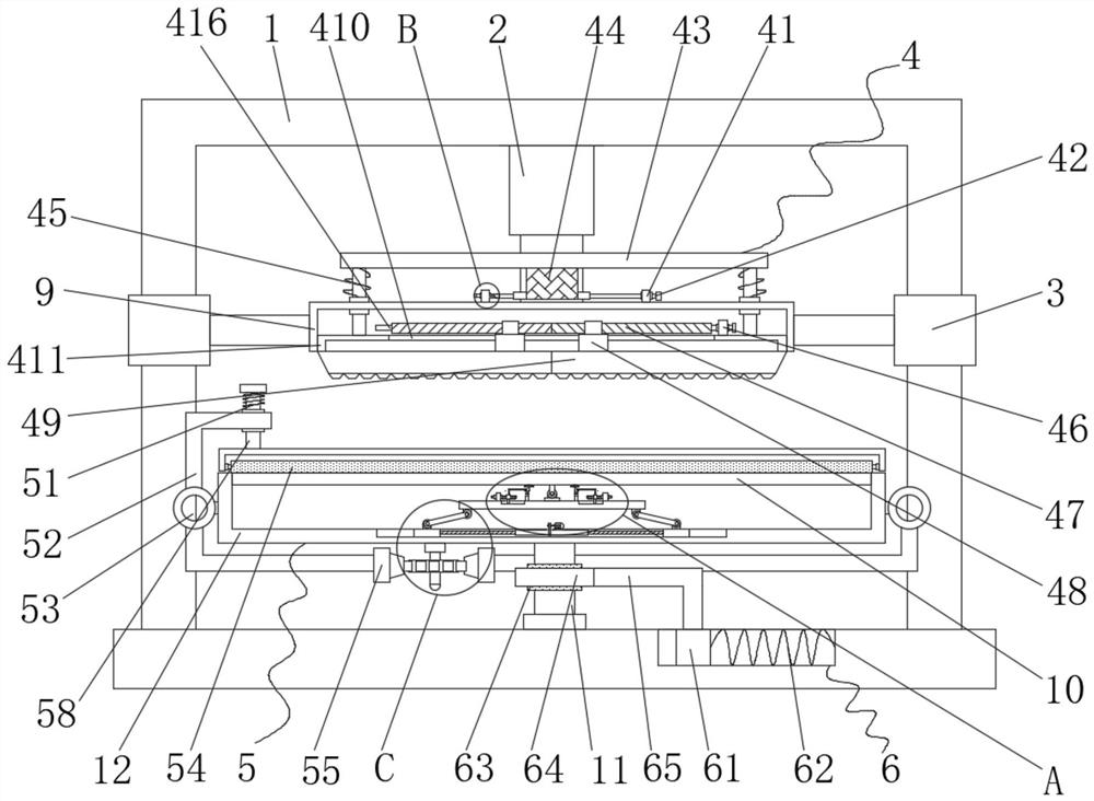 Fastening device for production of assembled waterproof material and production process thereof