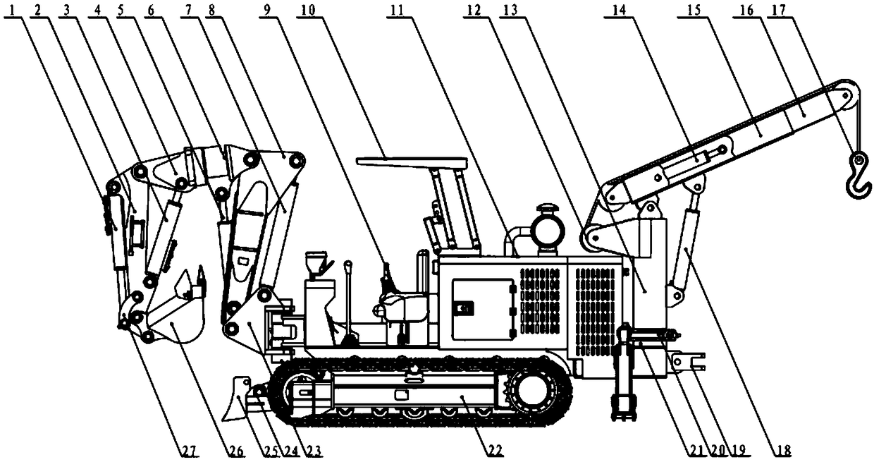 Mining multi-purpose crawler type traction excavator truck-mounted crane