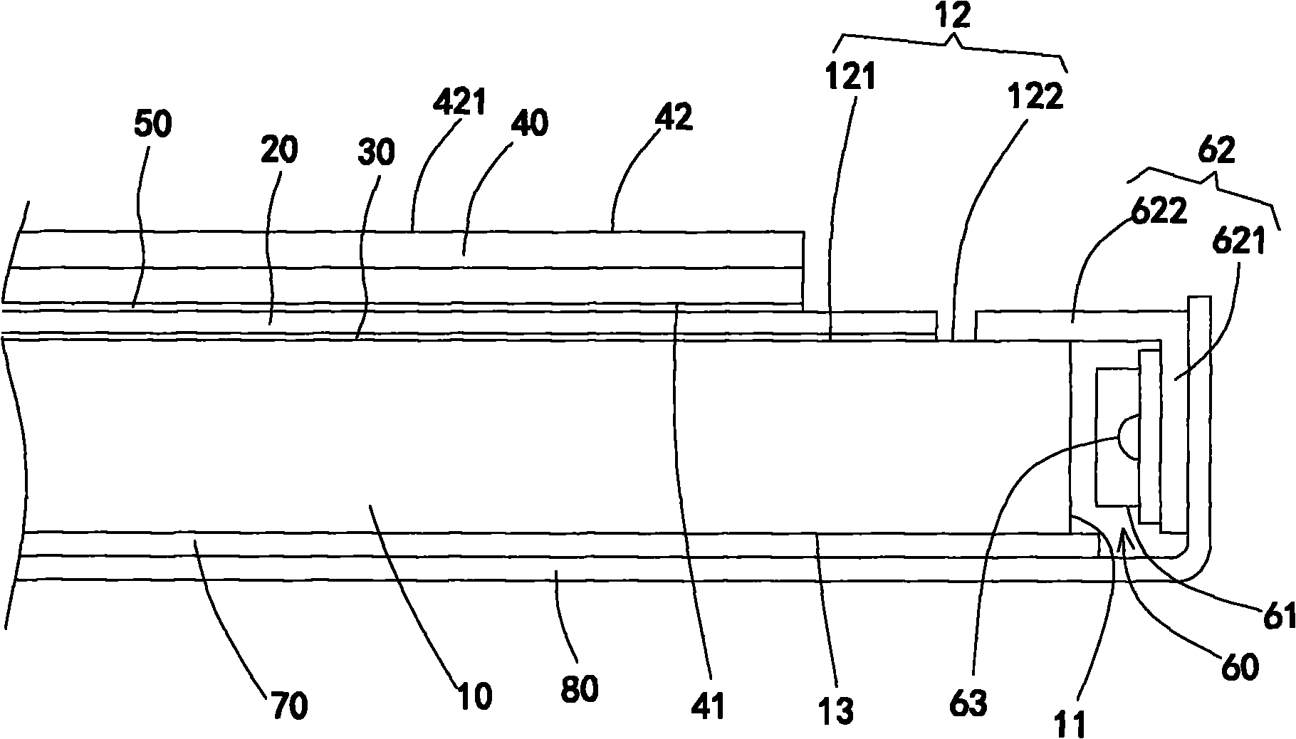 Plane display structure and manufacturing method thereof