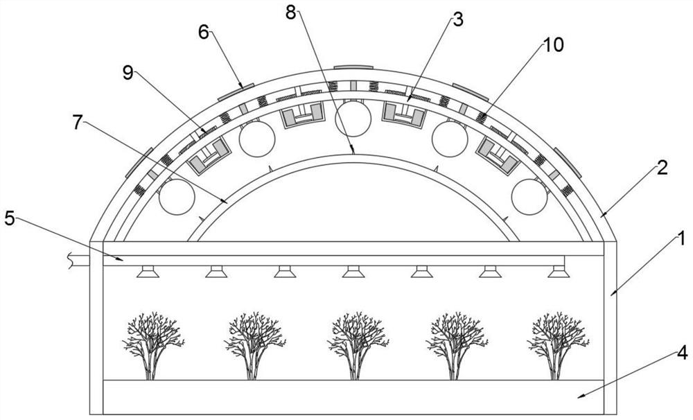 Self-adjusting greenhouse with automatic snow removing function