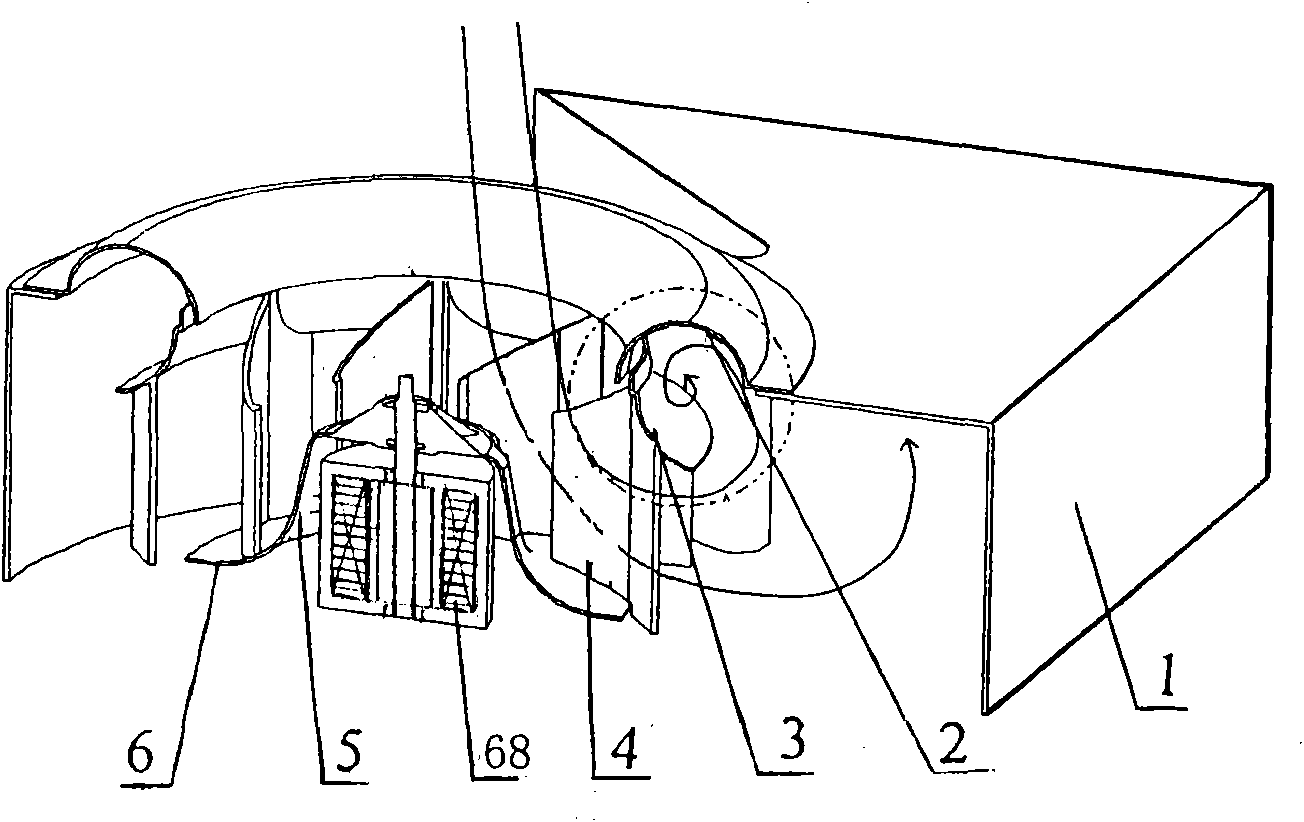 Worm fan structure for preventing revolving air flow and reflux