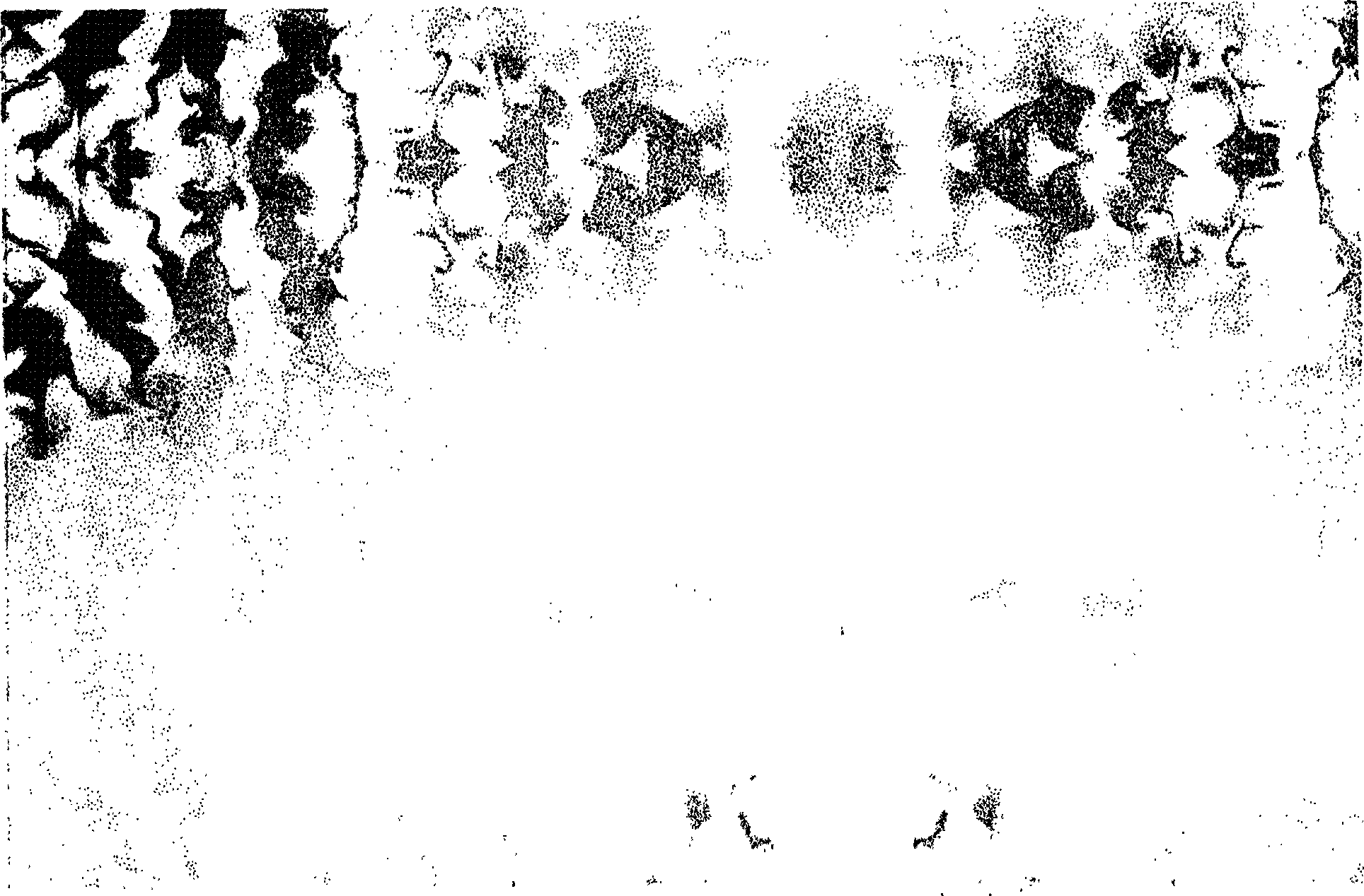 Method for patterned polychrome printing through four separated colors