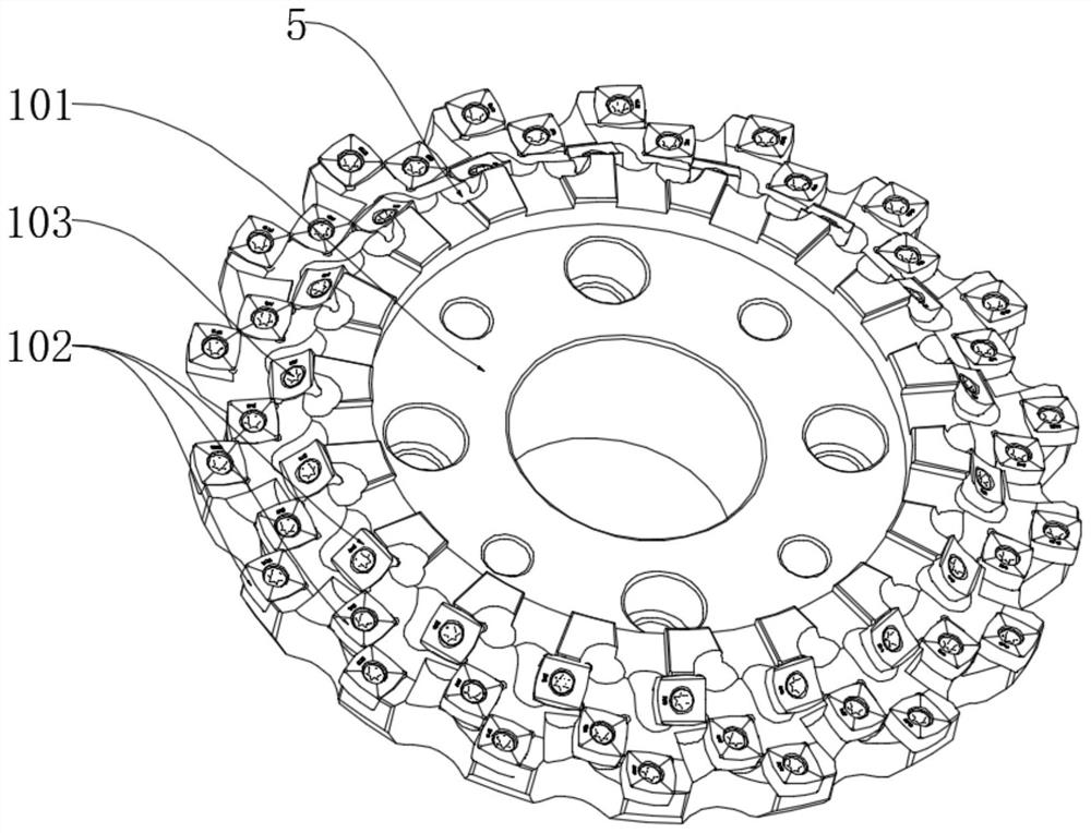 Combined tool for online milling of steel rail