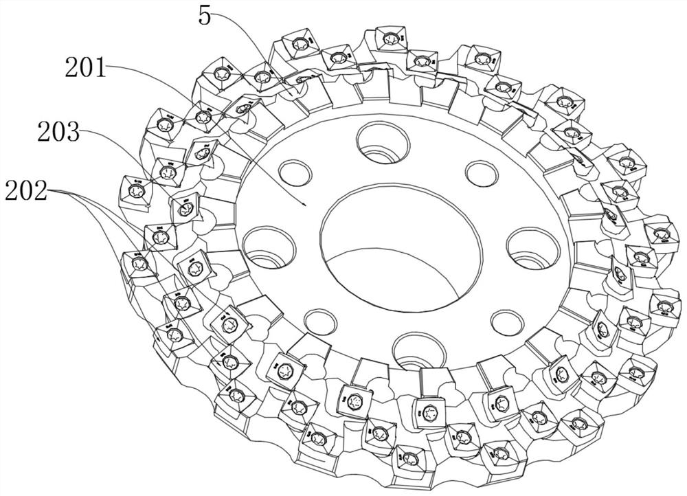 Combined tool for online milling of steel rail