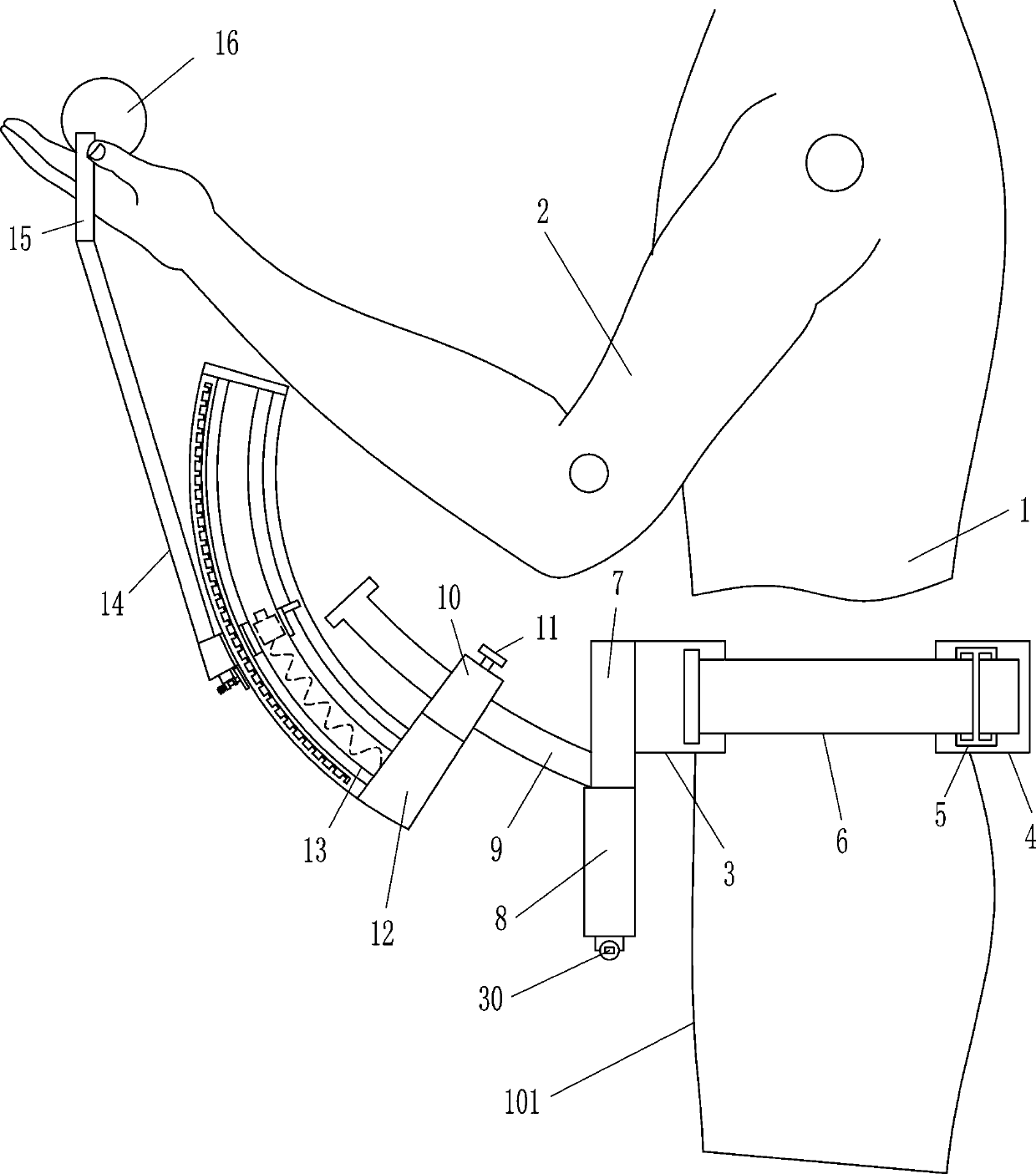 A wearable biceps training device