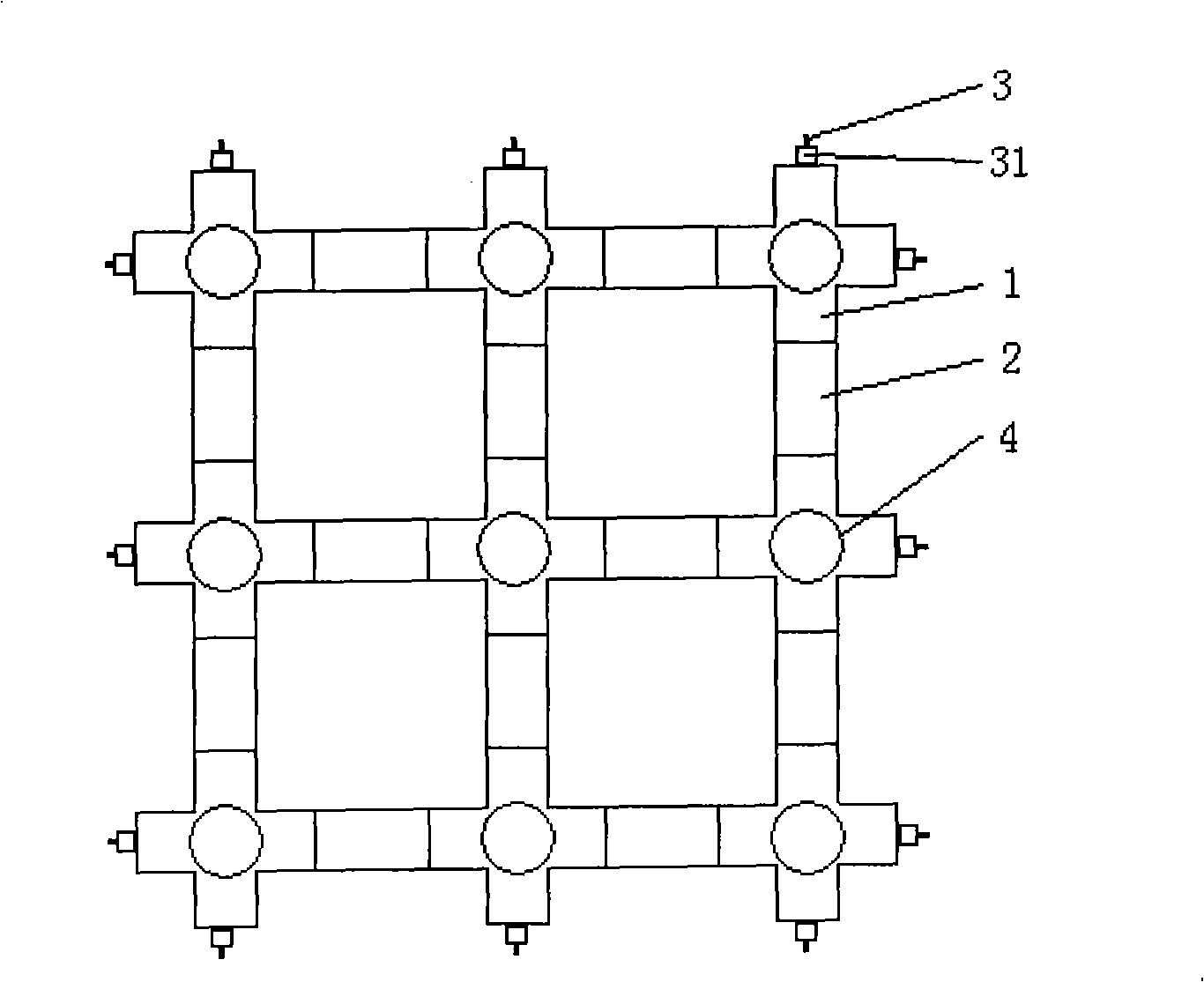 Building combined type foundation, collar beam and combined frame composed of foundation and collar beam