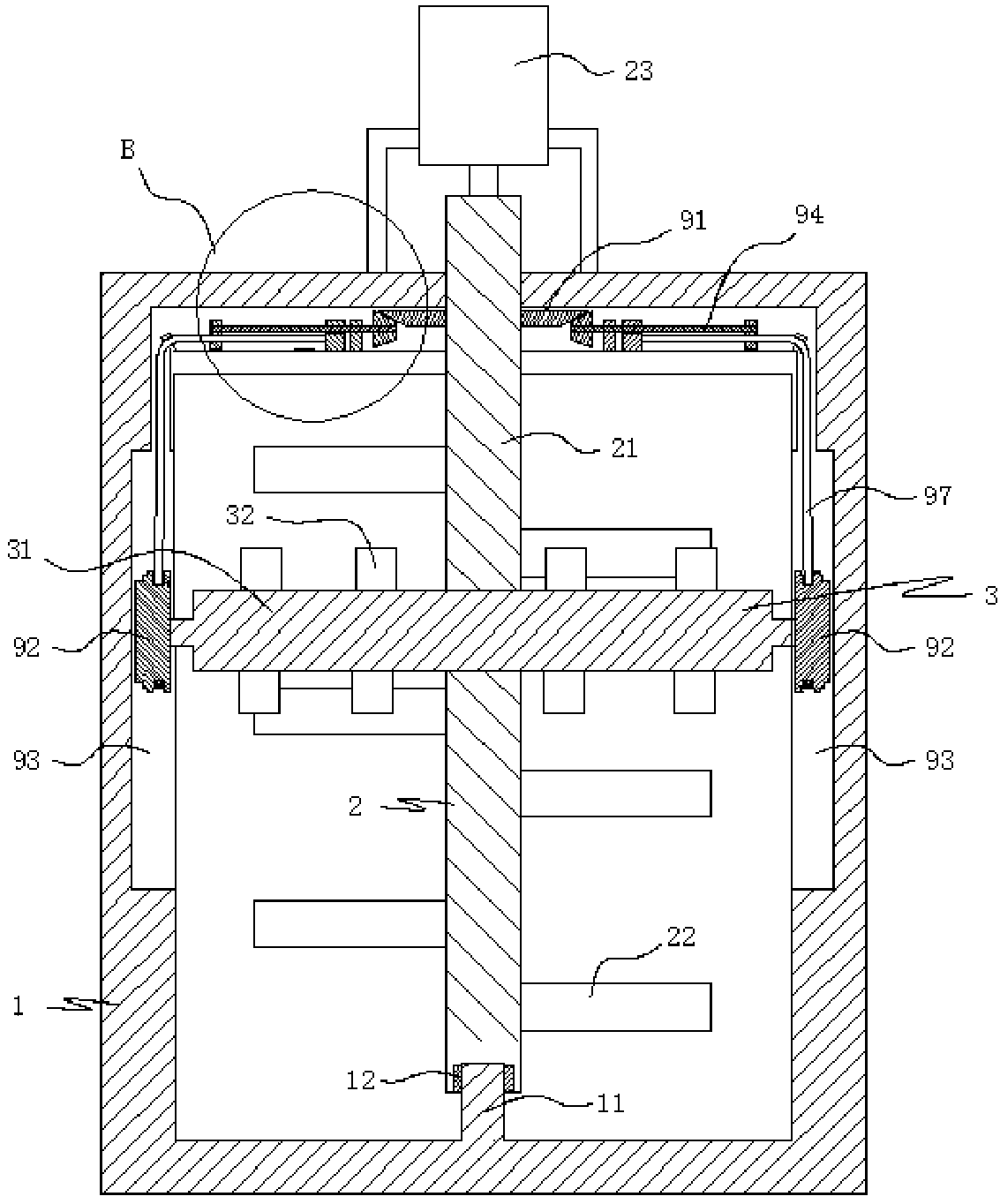 Stirring apparatus used for producing polyvinyl chloride