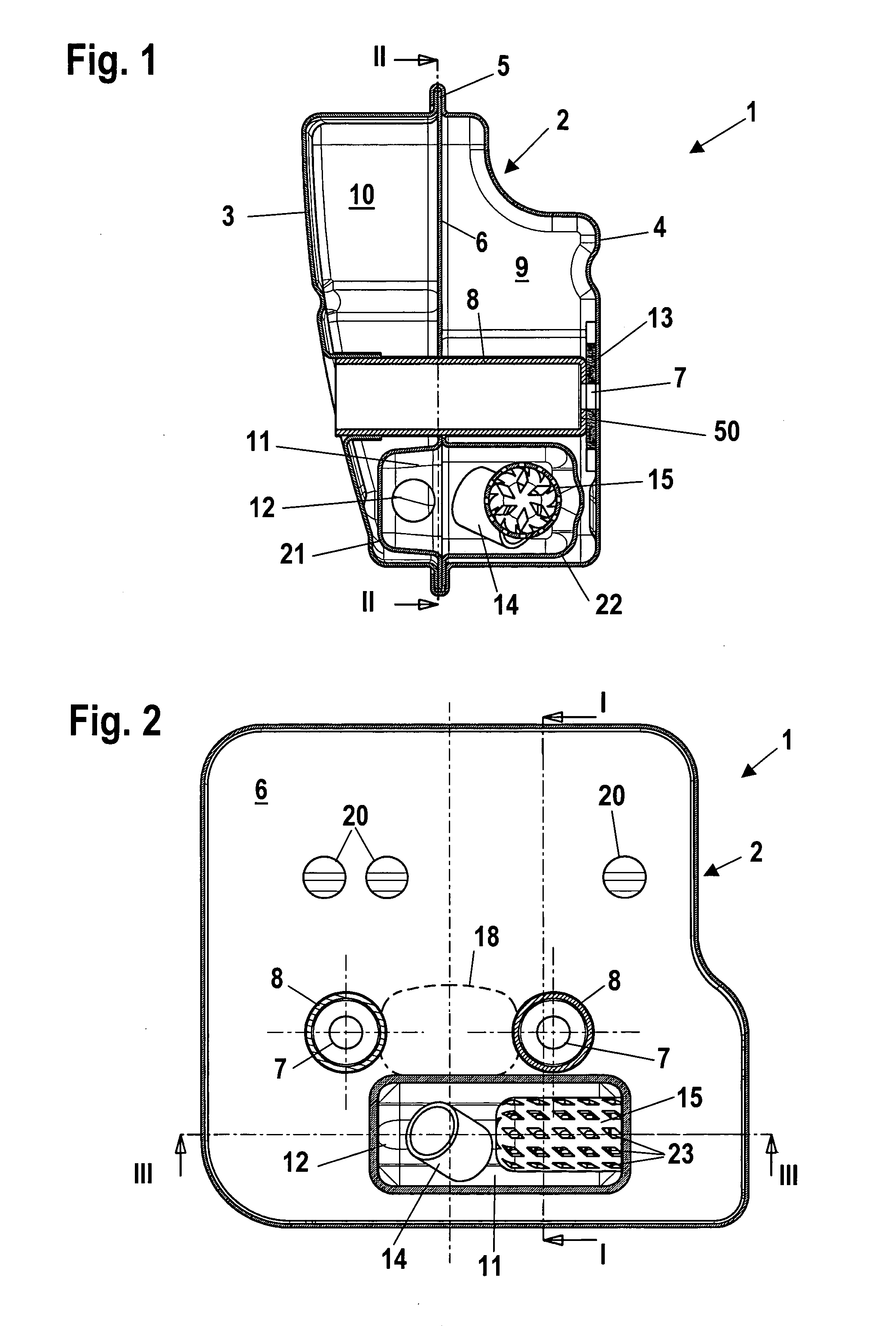 Muffler for exhaust gas