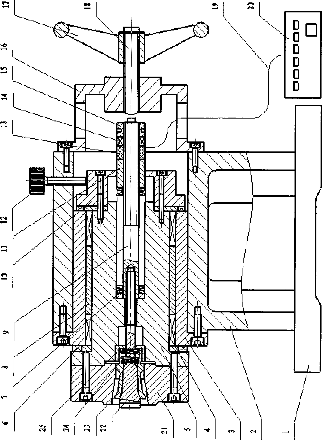 Device for testing integral performance of universal high speed processing tool system