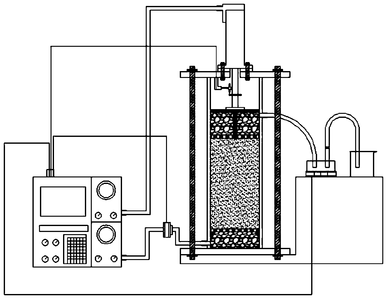 Indoor test device for determining seepage erosion characteristics of soil sample under in-situ pressure