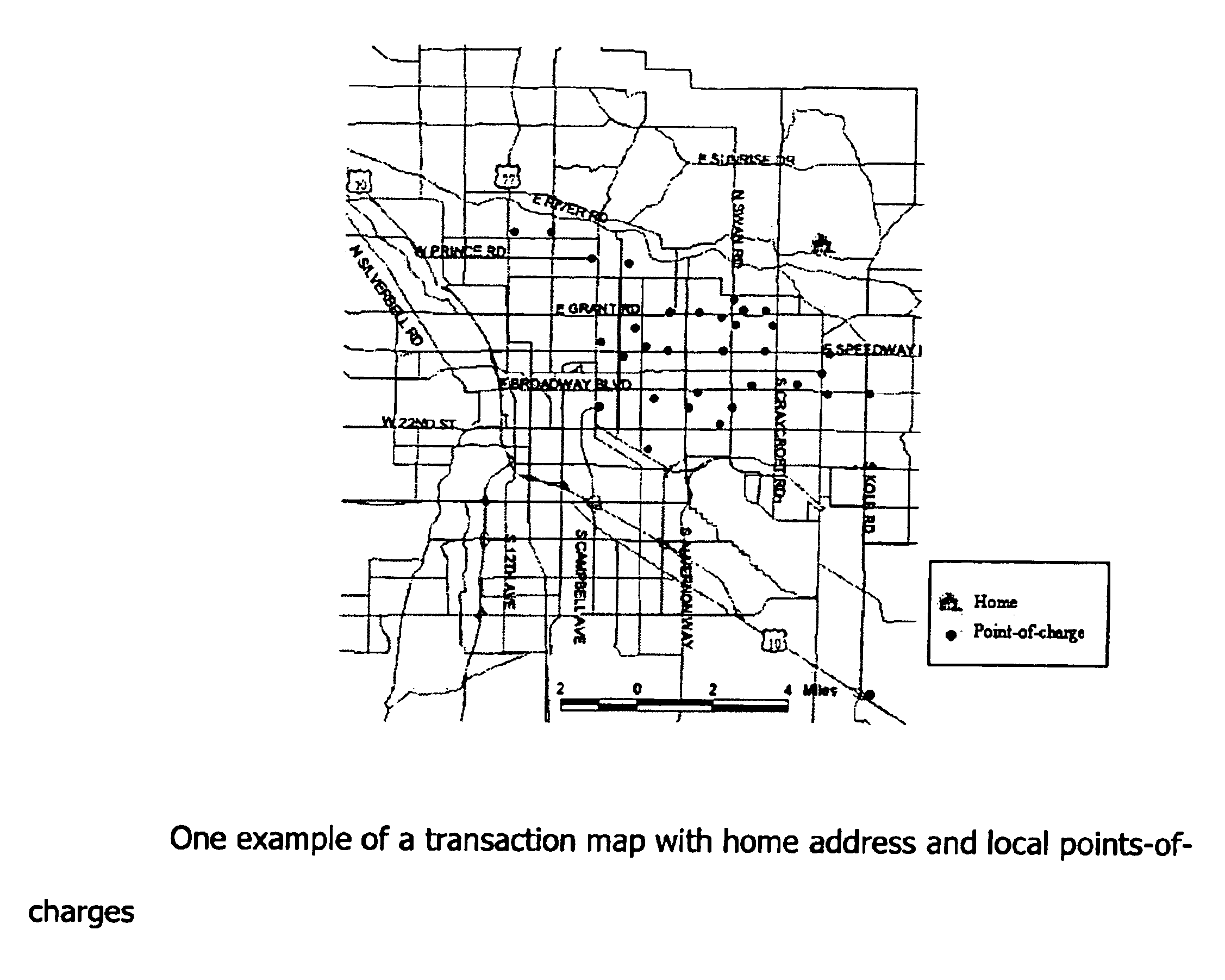 Transaction maps embedded within or provided with charge-card billing statements