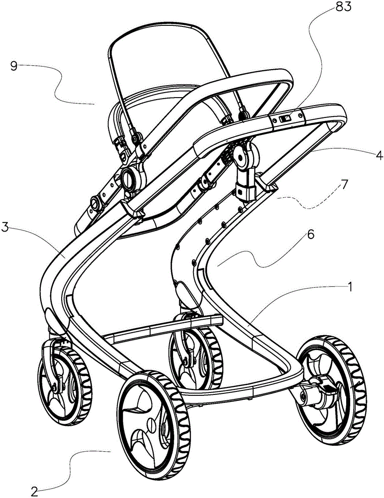 Baby carriage frame