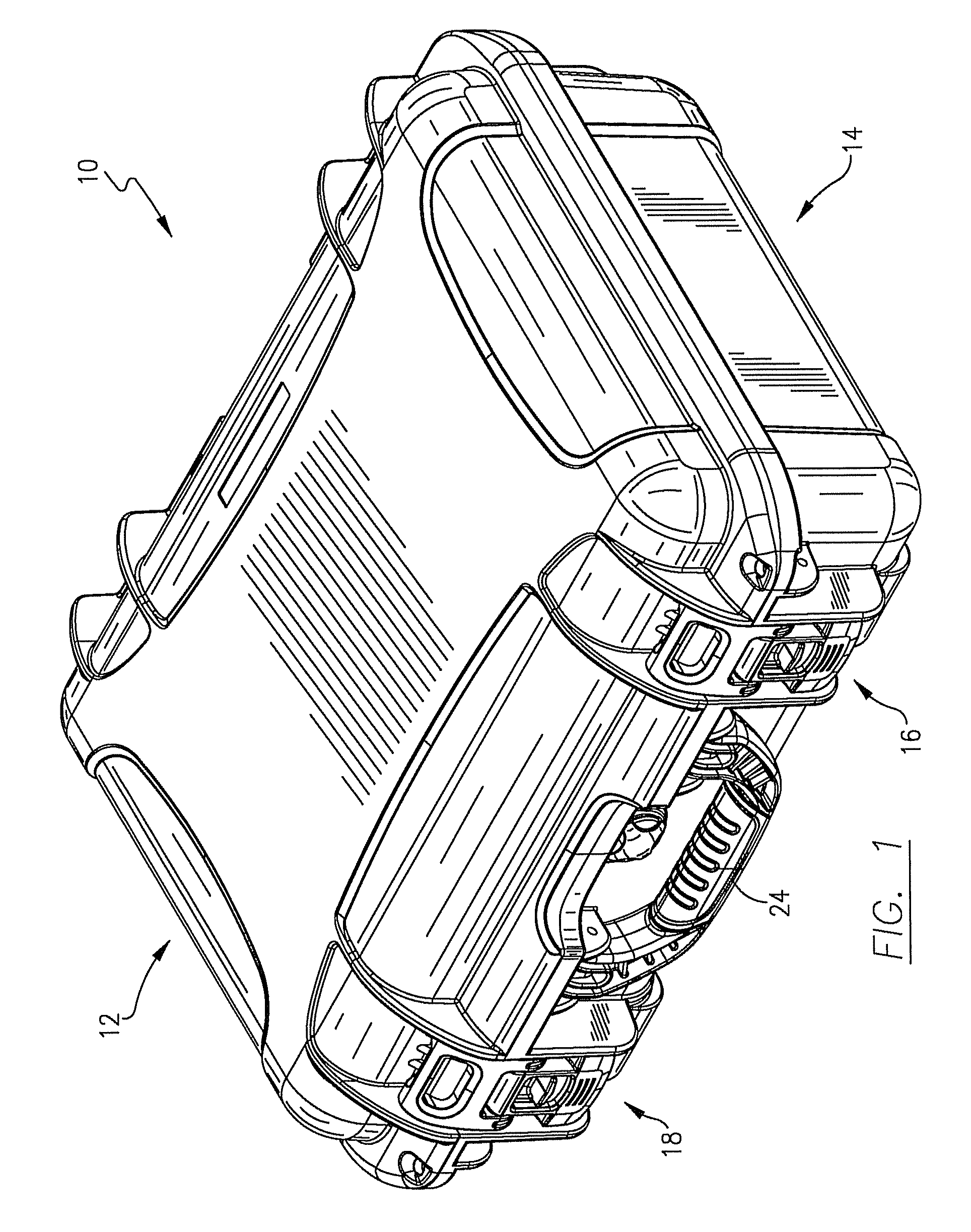 Carrying case with locking latch mechanism