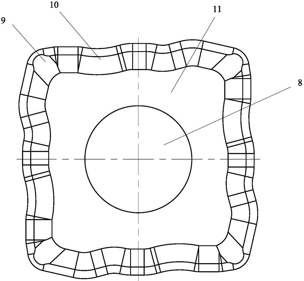 Special blade for laying drilling of four fist-shaped edges