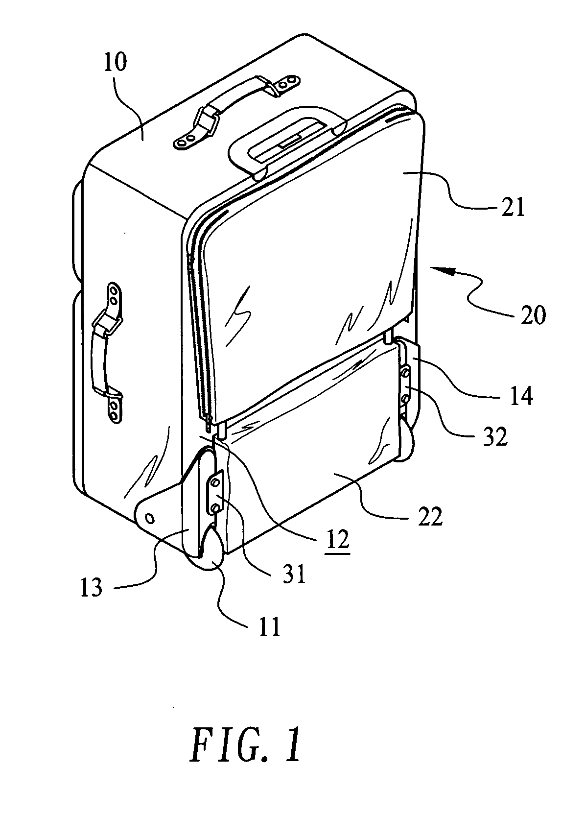 Carry-on baggage container with a folding chair