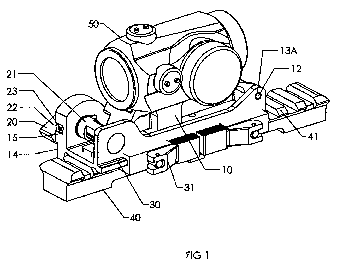 Adjustable base for an optic