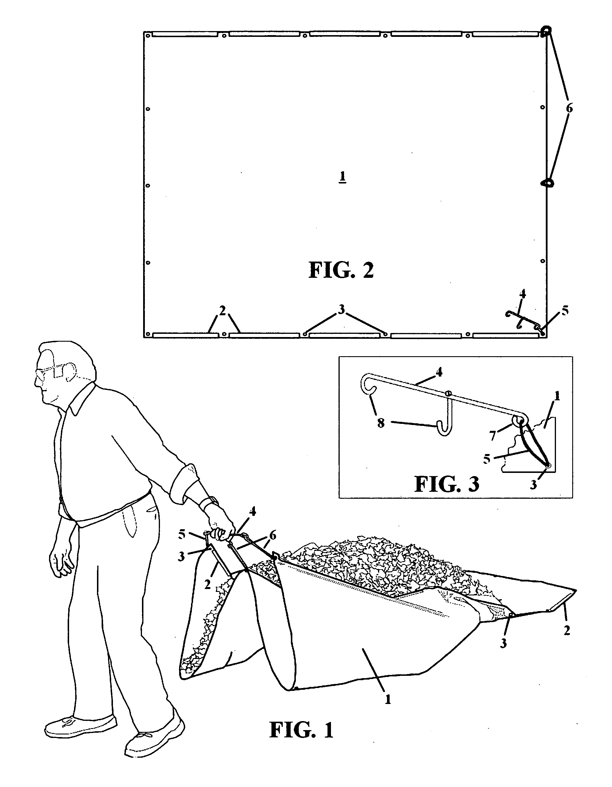 Leaf collecting and hauling tarpaulin