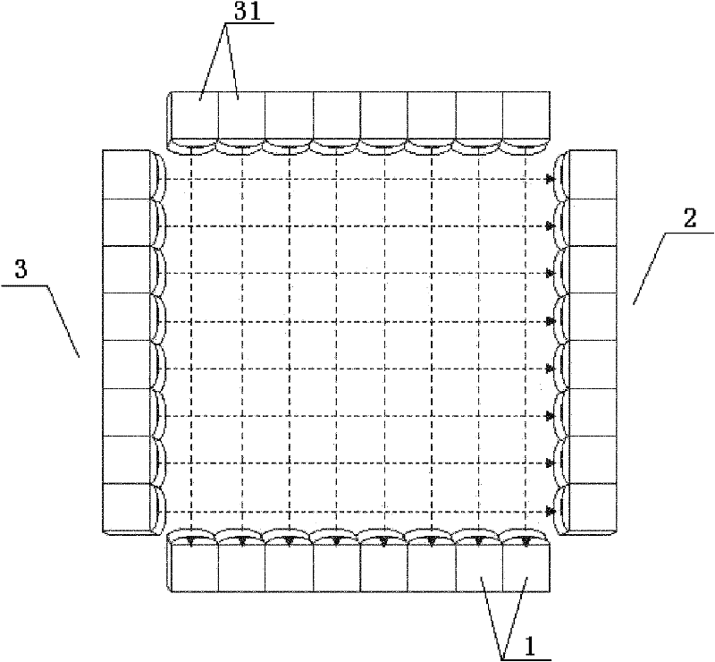 Infrared touch screen adopting longitudinally arranged optoelectronic elements