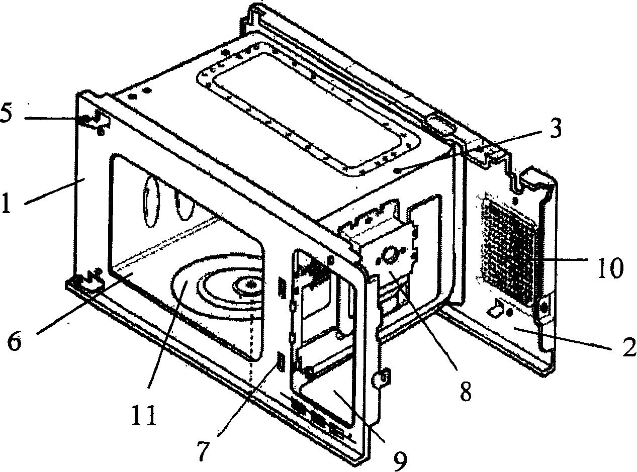 Agitating fan assembly structure of circular furnace cavity micro-wave oven