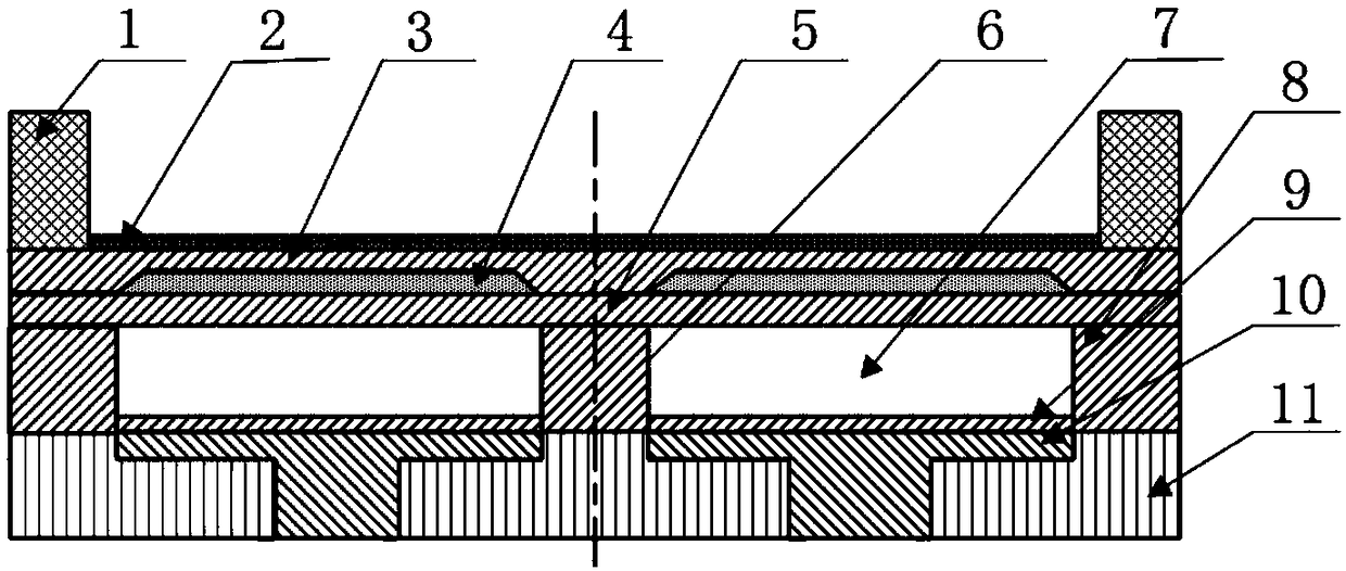 CMUTs fluid density sensor, and preparation method thereof