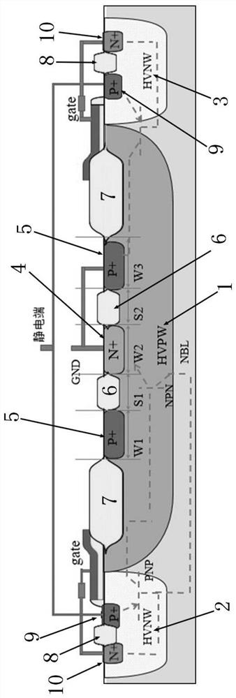 High-voltage electrostatic protection structure