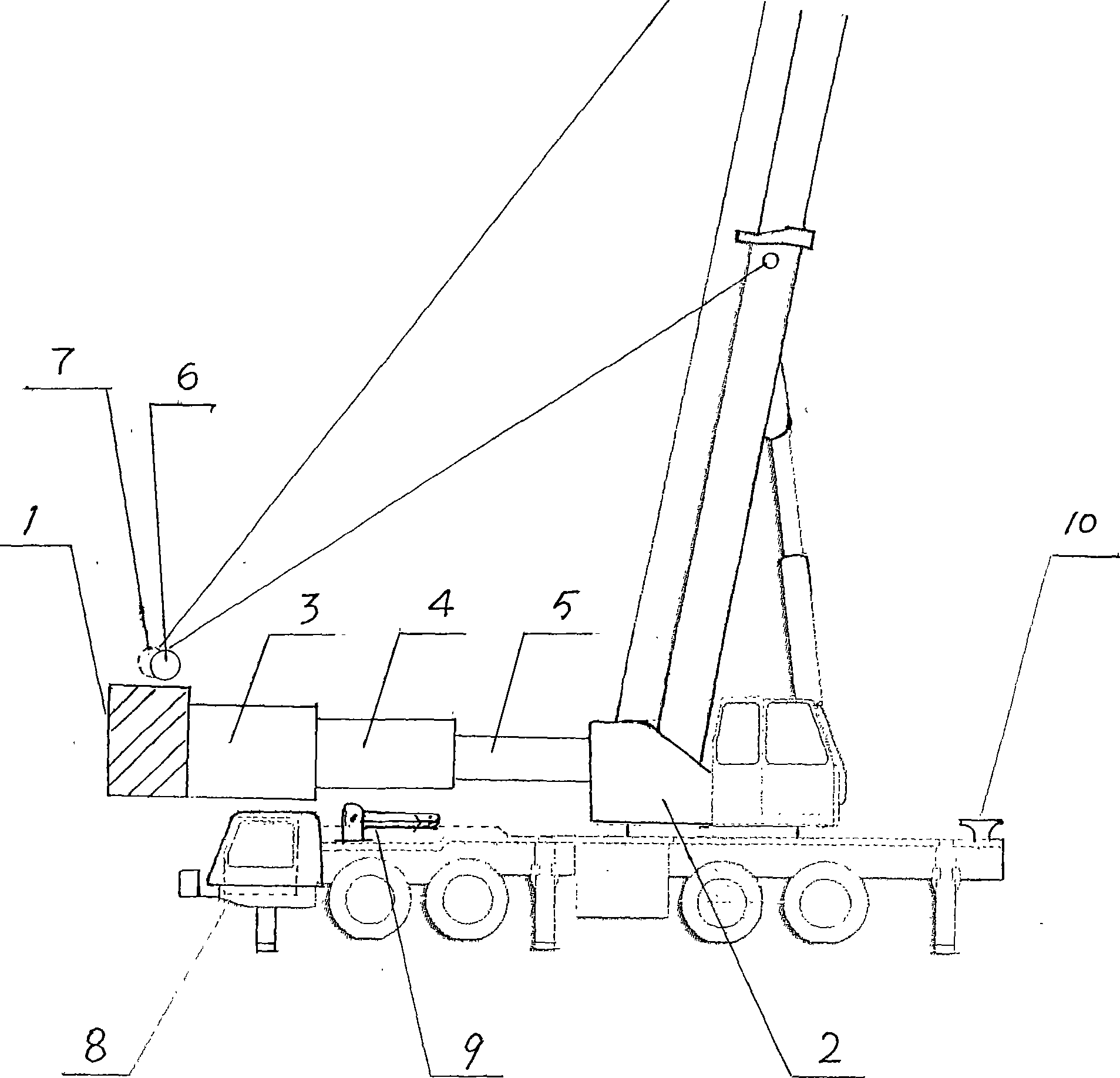 Wheel crane mobile counterweight