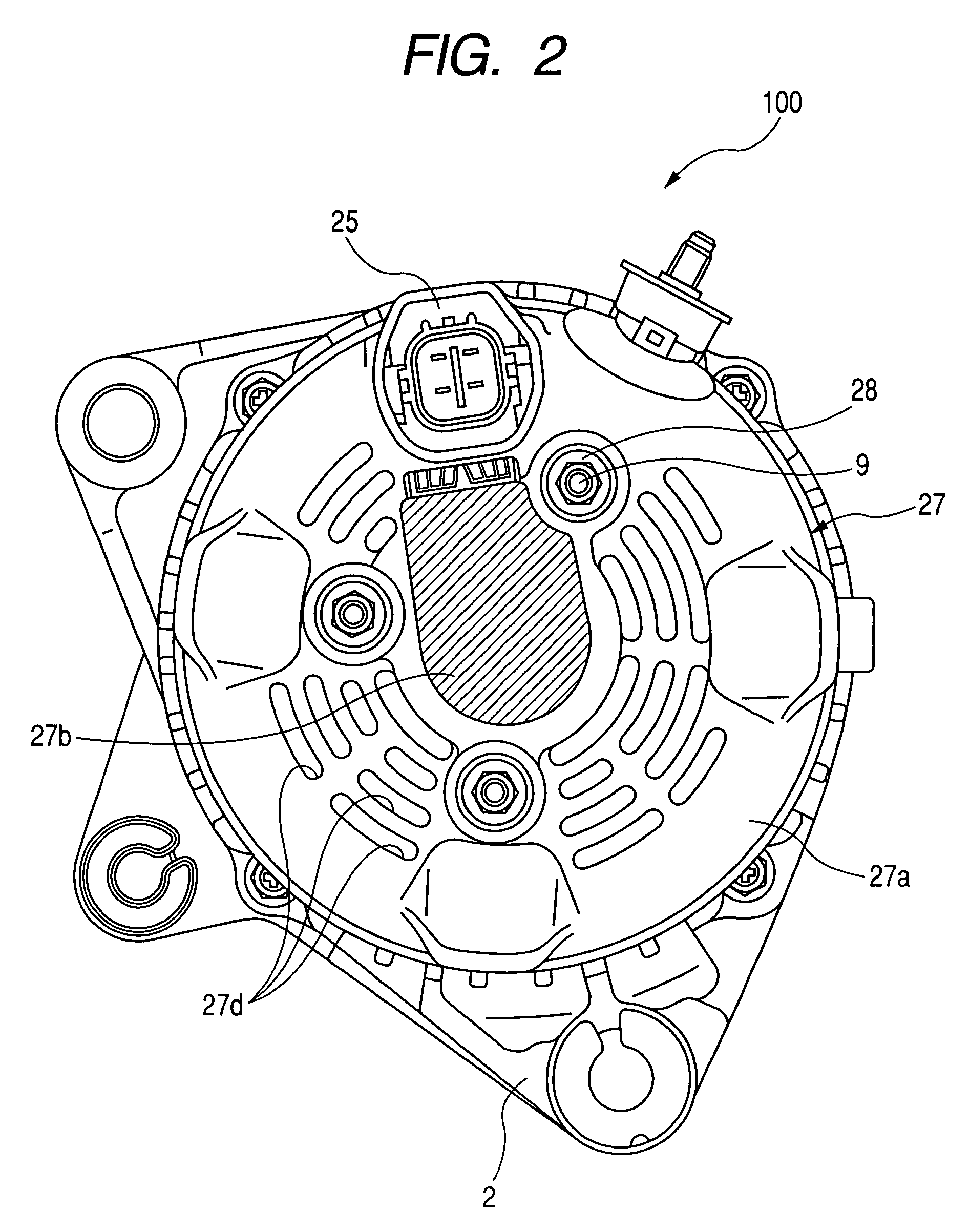 Vehicle alternator with increased shock resistance