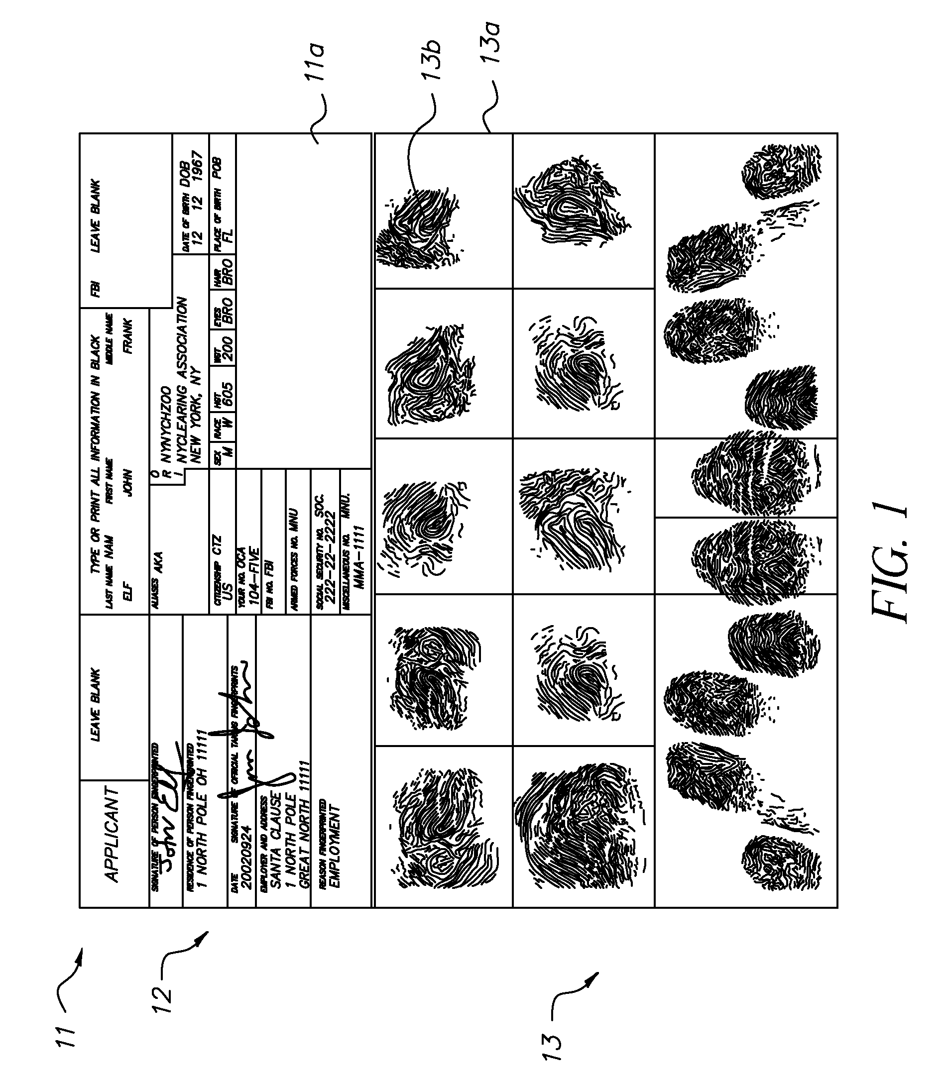 System and method for conversion of fingerprint cards into digital format using machine readable code