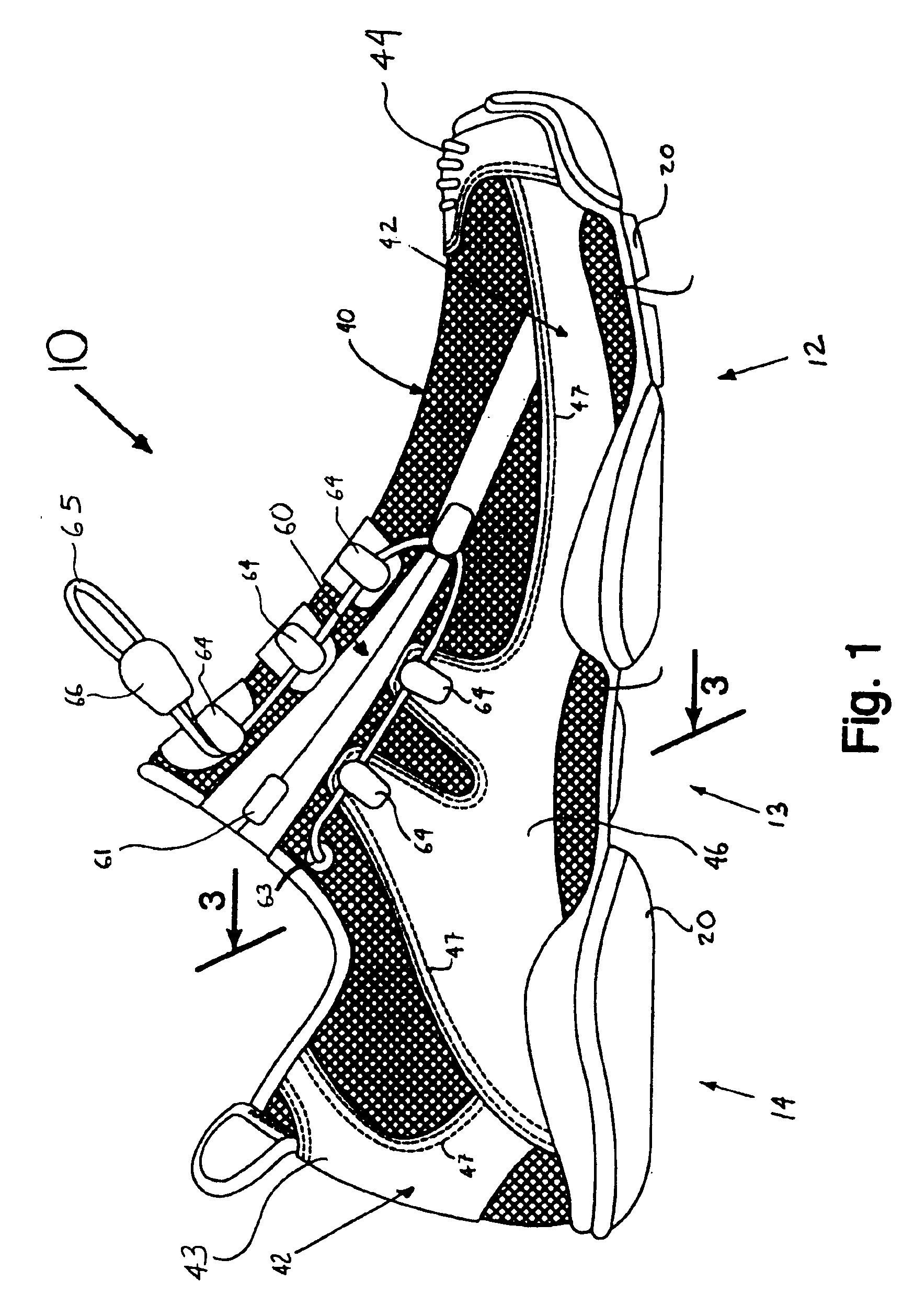 Self draining shoe