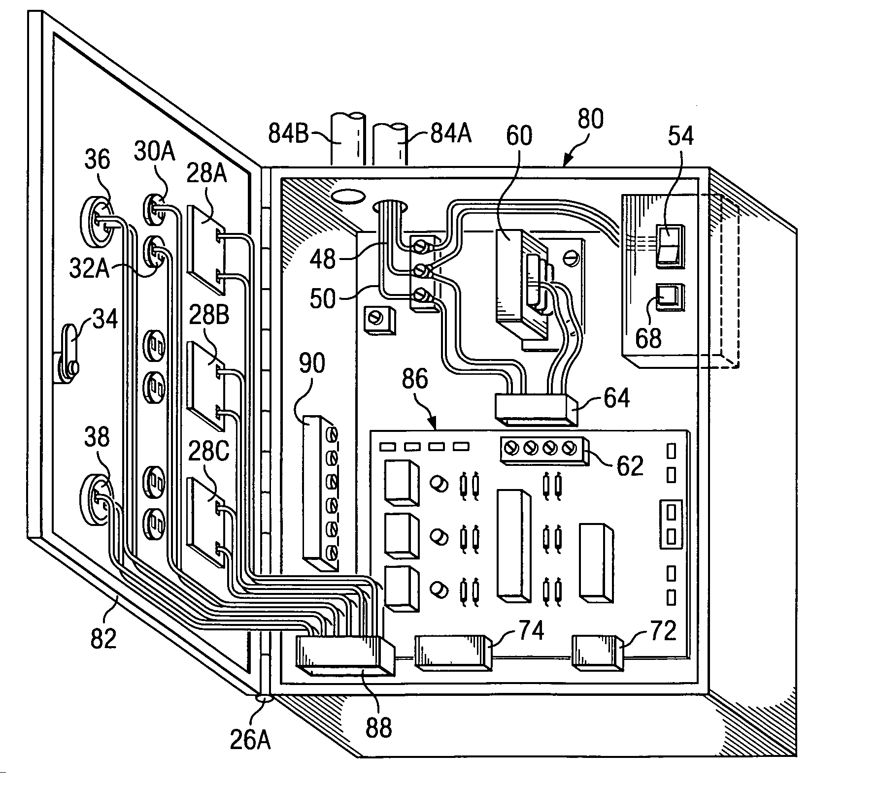 Service panel with utility controller