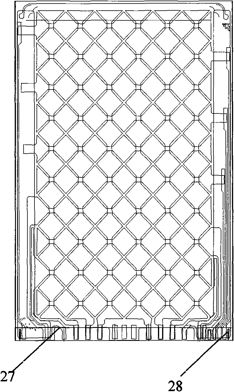 Flexible anti-interference projection-type capacitor touch screen and production process thereof