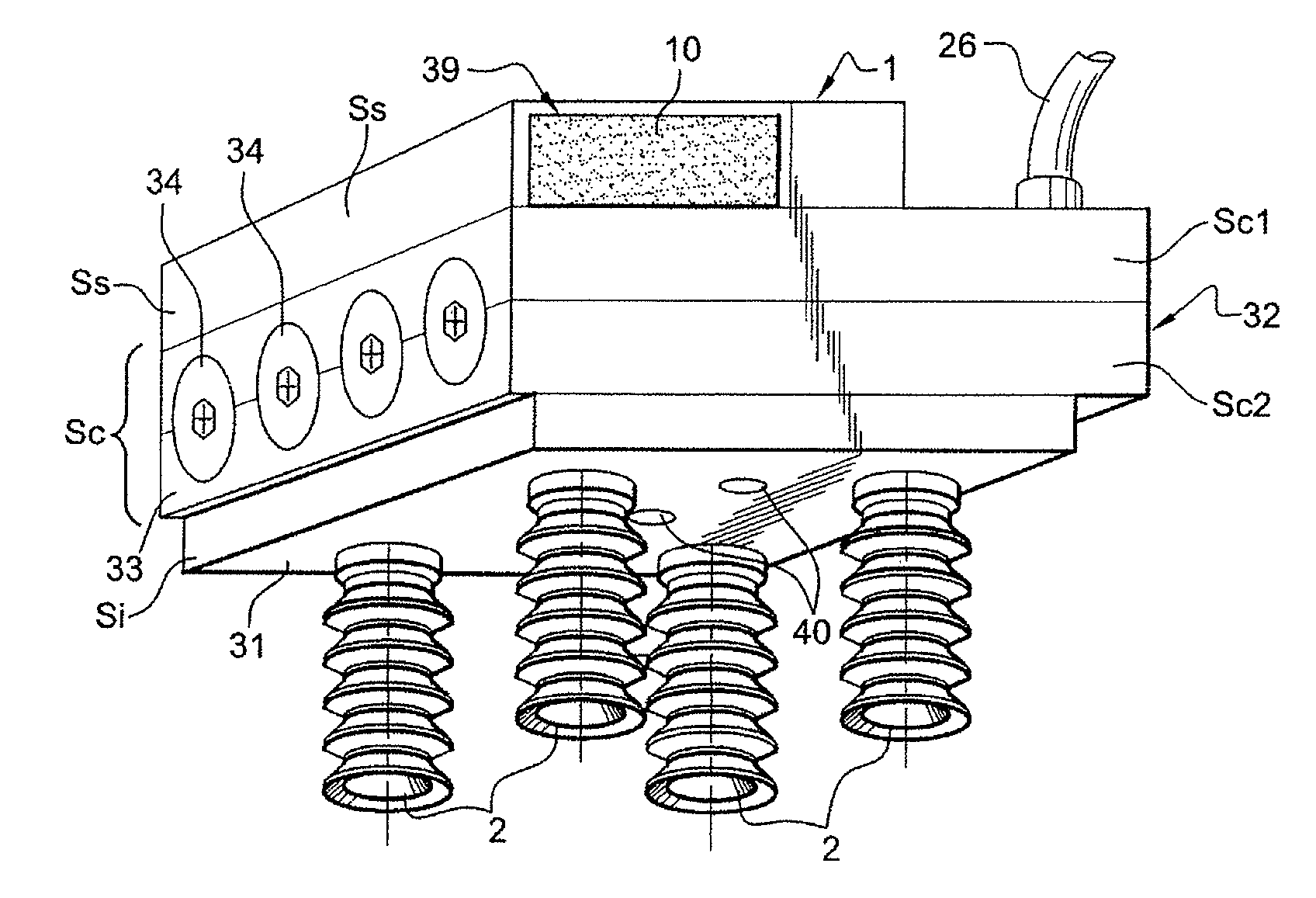 Compact tools with suction cups for handling robot