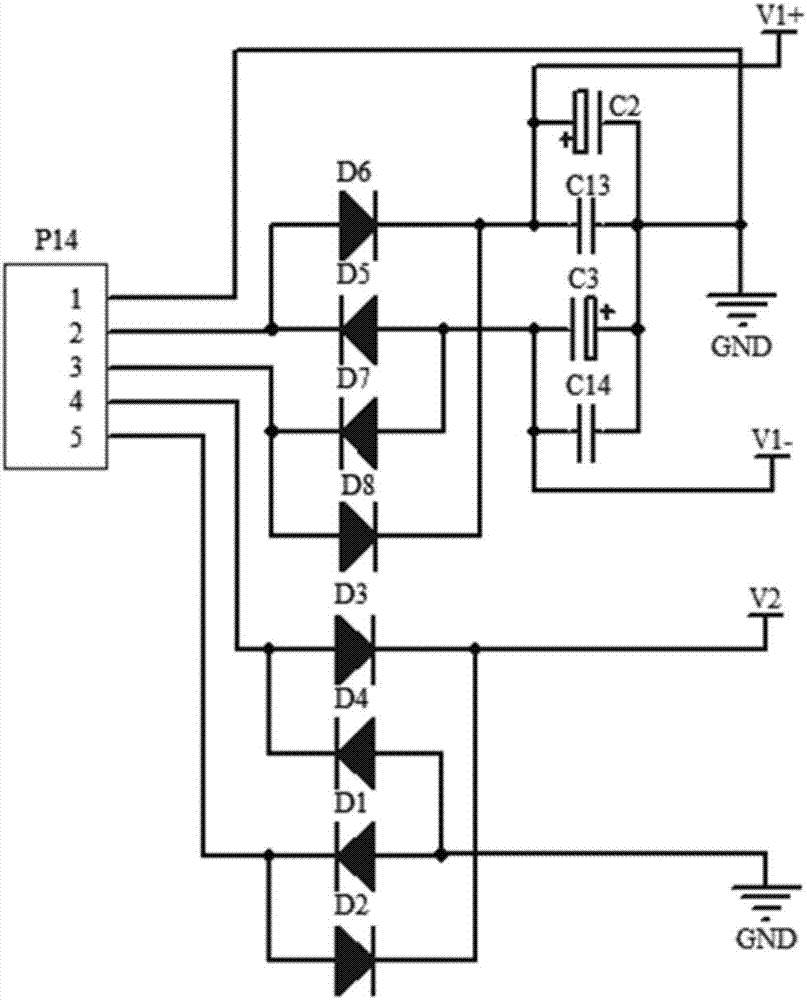 Grain moisture online detection circuit