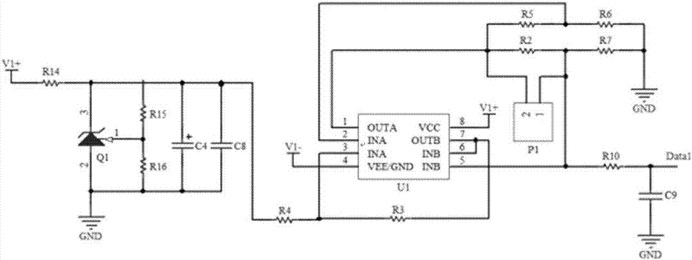 Grain moisture online detection circuit