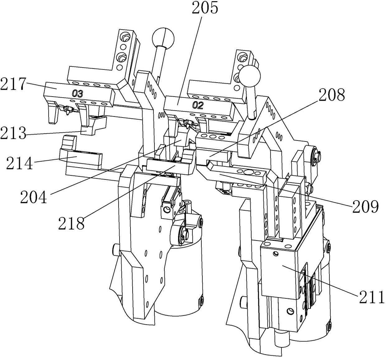 Automobile left and right side body inner plate front assembly clamp